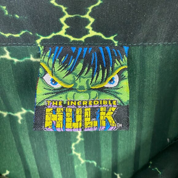 Vintage 2002 The Incredible Hulk Button Up Shirt Boy's XL Marvel Comics Y2K - Picture 4 of 8